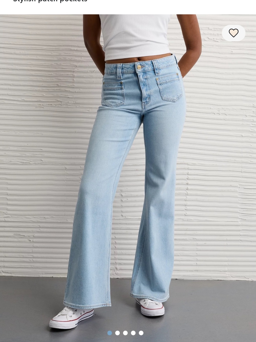 AMERICAN EAGLE STRECH HIGH WAISTED FLARE JEAN SIZE 10 LIGHT WASH LIKE NEW